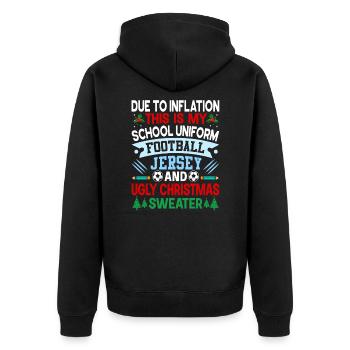 En raison de l’inflation, c’est mon uniforme scolaire - Veste à capuche bio Premium Unisexe - noir - Dos - Nico (187cm)