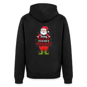 Être lié à moi – Joyeux Père Noël - Veste à capuche bio Premium Unisexe - noir - Dos - Nico (187cm)