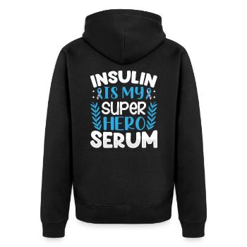 L’insuline pour le diabète est mon sérum de super-héros - Veste à capuche bio Premium Unisexe - noir - Dos - Nico (187cm)