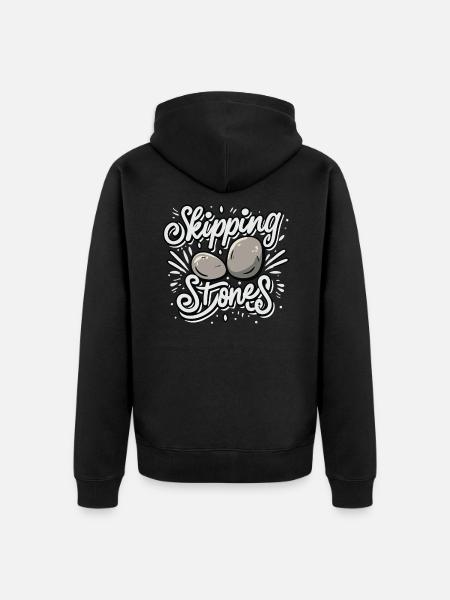 Skipping Stones - Unisex Premium Organic Zip Hoodie - black