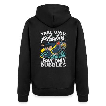 Take Only Photos - Leave Only Bubbles Environment - Unisex Premium Organic Zip Hoodie - black - Back - Nico (187cm)