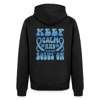Gardez votre calme et votre bolus - Veste à capuche bio Premium Unisexe - noir - Dos - Nico (187cm)