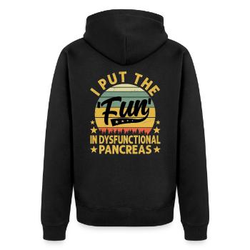 J’ai mis le plaisir dans un pancréas dysfonctionnel - Veste à capuche bio Premium Unisexe - noir - Dos - Nico (187cm)