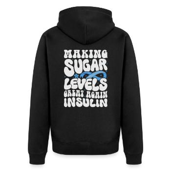 Rendre le taux de sucre dans le sang à nouveau excellent - Veste à capuche bio Premium Unisexe - noir - Dos - Nico (187cm)