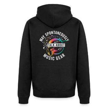 Peut parler spontanément de matériel de musique - Veste à capuche bio Premium Unisexe - noir - Dos - Nico (187cm)