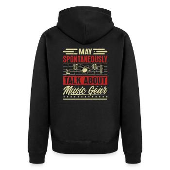 Peut parler spontanément de matériel de musique - Veste à capuche bio Premium Unisexe - noir - Dos - Nico (187cm)