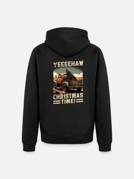 Yeehaw C’est Noël – Camionnette - Veste à capuche bio Premium Unisexe - noir