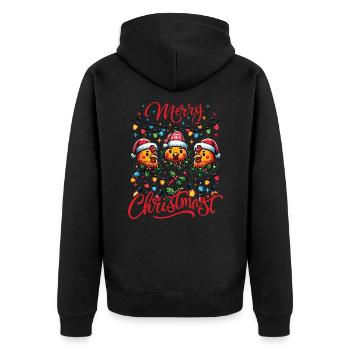 MERRY ChristMAST - Weihnachtsbraten Essen Mahlzeit - Unisex Premium Bio Zip Hoodie - Schwarz - Hinten - Nico (187cm)