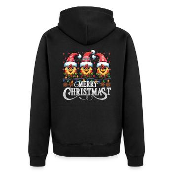 MERRY ChristMAST - Weihnachtsbraten Essen Mahlzeit - Unisex Premium Bio Zip Hoodie - Schwarz - Hinten - Nico (187cm)