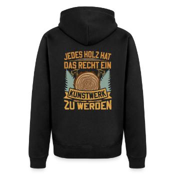 Tischler Bootsbauer Holzbearbeitung Spruch - Unisex Premium Bio Zip Hoodie - Schwarz - Hinten - Nico (187cm)