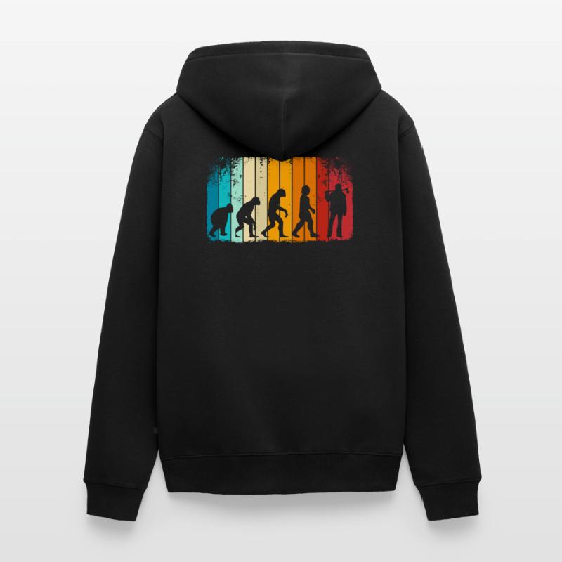Retro Evolution Holzfäller - Holzhacker Unisex Premium Bio Zip Hoodie