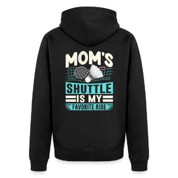 BADMINTON Moms Shuttle - Navette pour enfants - Veste à capuche bio Premium Unisexe - noir - Dos - Nico (187cm)