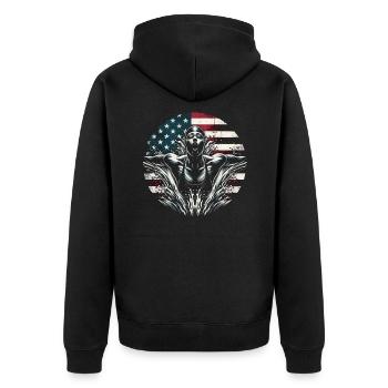 Natation USA Flag Femme Nateuse - Natation - Veste à capuche bio Premium Unisexe - noir - Dos - Nico (187cm)