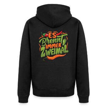 It Always Burns Twice - Chili Cook Hot Sauce - Unisex Premium Organic Zip Hoodie - black - Back - Nico (187cm)