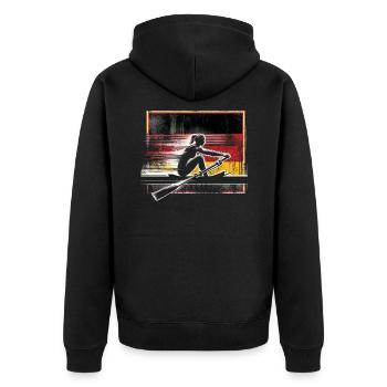 Drapeau de l’Allemagne Aviron Femelle - Veste à capuche bio Premium Unisexe - noir - Dos - Nico (187cm)