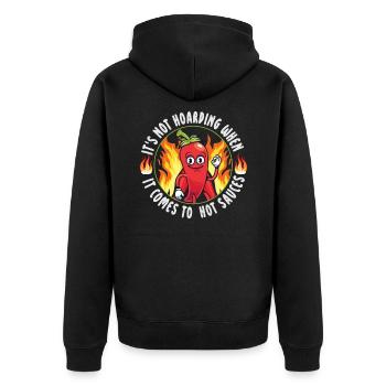 Spicy Food Pepper Lover Outfit for Spicy - Unisex Premium Organic Zip Hoodie - black - Back - Nico (187cm)