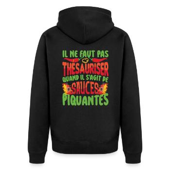 Spicy Food Pepper Lover Outfit for Spicy - Unisex Premium Organic Zip Hoodie - black - Back - Nico (187cm)