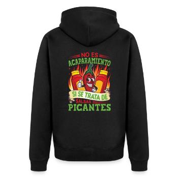 Spicy Food Pepper Lover Outfit for Spicy - Unisex Premium Organic Zip Hoodie - black - Back - Nico (187cm)