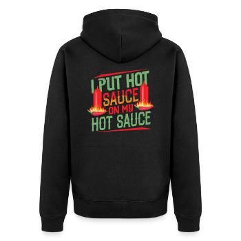 Spicy Food Pepper Lover Outfit for Spicy - Unisex Premium Organic Zip Hoodie - black - Back - Nico (187cm)