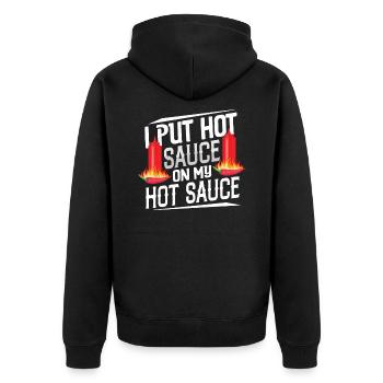 Spicy Food Pepper Lover Outfit for Spicy - Unisex Premium Organic Zip Hoodie - black - Back - Nico (187cm)