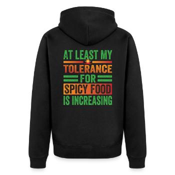 Spicy Chili Chef Foodie Culinary Expert Apparel - Unisex Premium Organic Zip Hoodie - black - Back - Nico (187cm)