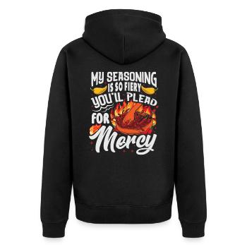Culinary Expert Chef Foodie Spicy Chili Apparel - Unisex Premium Organic Zip Hoodie - black - Back - Nico (187cm)
