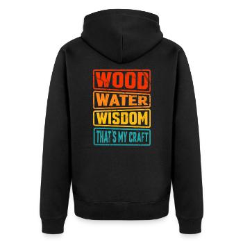 Boat Building Clothing For Boat Lovers - Unisex Premium Organic Zip Hoodie - black - Back - Nico (187cm)