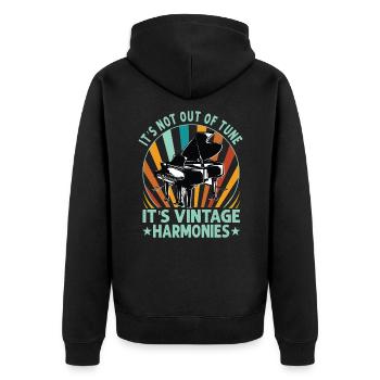 Keyboard-pianist-musiker-musikliebhaber-outfit - Unisex Premium Bio Zip Hoodie - Schwarz - Hinten - Nico (187cm)