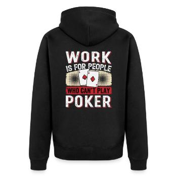 Joueurs de poker, amateurs de jeux de cartes, - Veste à capuche bio Premium Unisexe - noir - Dos - Nico (187cm)