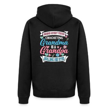 Crochet Crochet Fil Grand-mère Grand-père - Veste à capuche bio Premium Unisexe - noir - Dos - Nico (187cm)
