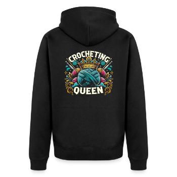 Crocheter Crochet Crocheting Queen Lady Girl - Unisex Premium Bio Zip Hoodie - Schwarz - Hinten - Nico (187cm)