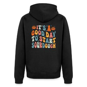 Boulangerie Boulangers Passionné de levain Amateur de pâtisserie - Veste à capuche bio Premium Unisexe - noir - Dos - Nico (187cm)
