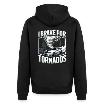 Meteorologist Storm Chasing Tornado Outfit - Unisex Premium Organic Zip Hoodie - black - Back - Nico (187cm)