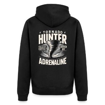 Hurricane Hunting Tornado Chasing Weatherman - Unisex Premium Organic Zip Hoodie - black - Back - Nico (187cm)