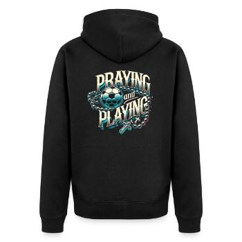 Football Compétition enthousiaste Entraîneur religieux - Veste à capuche bio Premium Unisexe - noir - Dos - Nico (187cm)