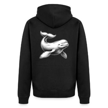 Béluga, vie marine, biologie marine des baleines - Veste à capuche bio Premium Unisexe - noir - Dos - Nico (187cm)
