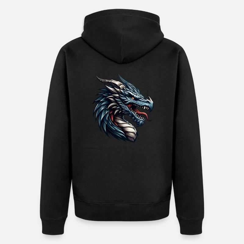 Dragon Dragon Feu - Veste à capuche bio Premium Unisexe - noir