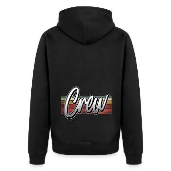Crew - Unisex Premium Bio Zip Hoodie - Schwarz - Hinten - Nico (187cm)