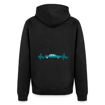 Muscle Car - Voiture - Voiture - Battement de cœur - Style - Veste à capuche bio Premium Unisexe - noir - Dos - Nico (187cm)