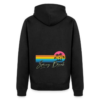 Spring Break - Unisex Premium Bio Zip Hoodie - Schwarz - Hinten - Nico (187cm)