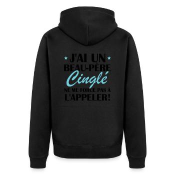 Beau-père cinglé - Veste à capuche bio Premium Unisexe - noir - Dos - Nico (187cm)