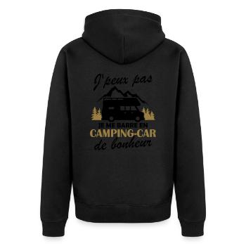 Je me barre en camping-car Humour Cadeau - Veste à capuche bio Premium Unisexe - noir - Dos - Nico (187cm)