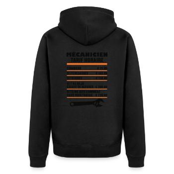 Mécanicien Tarif Horaire - Veste à capuche bio Premium Unisexe - noir - Dos - Nico (187cm)