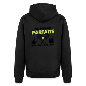 Ma Journée Parfaite Tennis - Veste à capuche bio Premium Unisexe - noir - Dos - Nico (187cm)