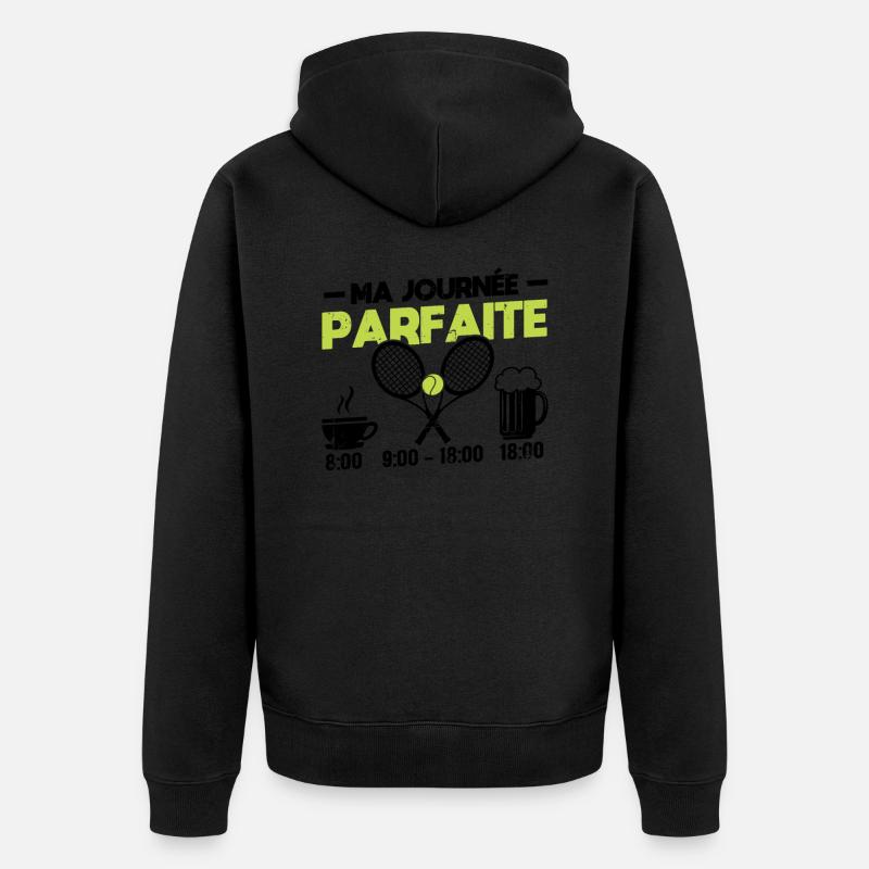 Ma Journée Parfaite Tennis - Veste à capuche bio Premium Unisexe - noir