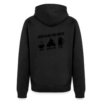 My plan for today Quad - Unisex Premium Organic Zip Hoodie - black - Back - Nico (187cm)