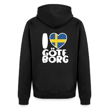 J’aime Göteborg - Veste à capuche bio Premium Unisexe - noir - Dos - Nico (187cm)