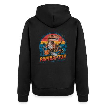 Papiraptor Dino Dad Drôle fête des pères - Veste à capuche bio Premium Unisexe - noir - Dos - Nico (187cm)
