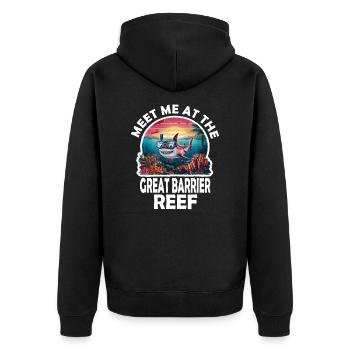 Me me at the Great Barrier Reef - Unisex Premium Organic Zip Hoodie - black - Back - Nico (187cm)