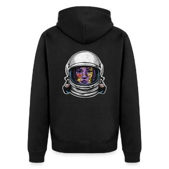 Astronaut Helmet Cosmic Design - Unisex Premium Organic Zip Hoodie - black - Back - Nico (187cm)